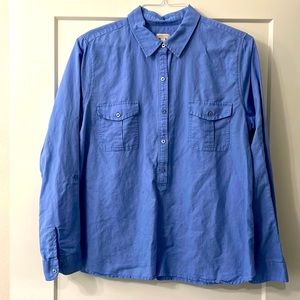 Talbots LS linen button down top